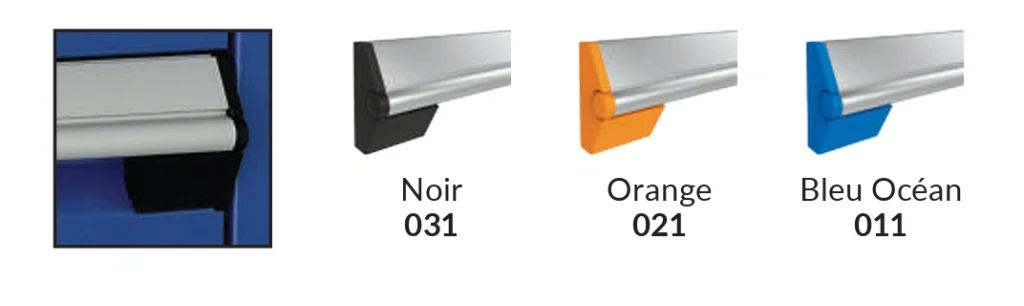 Couleurs standard produits Rousseau métal Pedlex produits de rangement Embouts de poignée