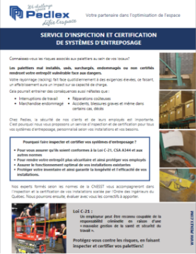 Service inspection et certification de Pedlex