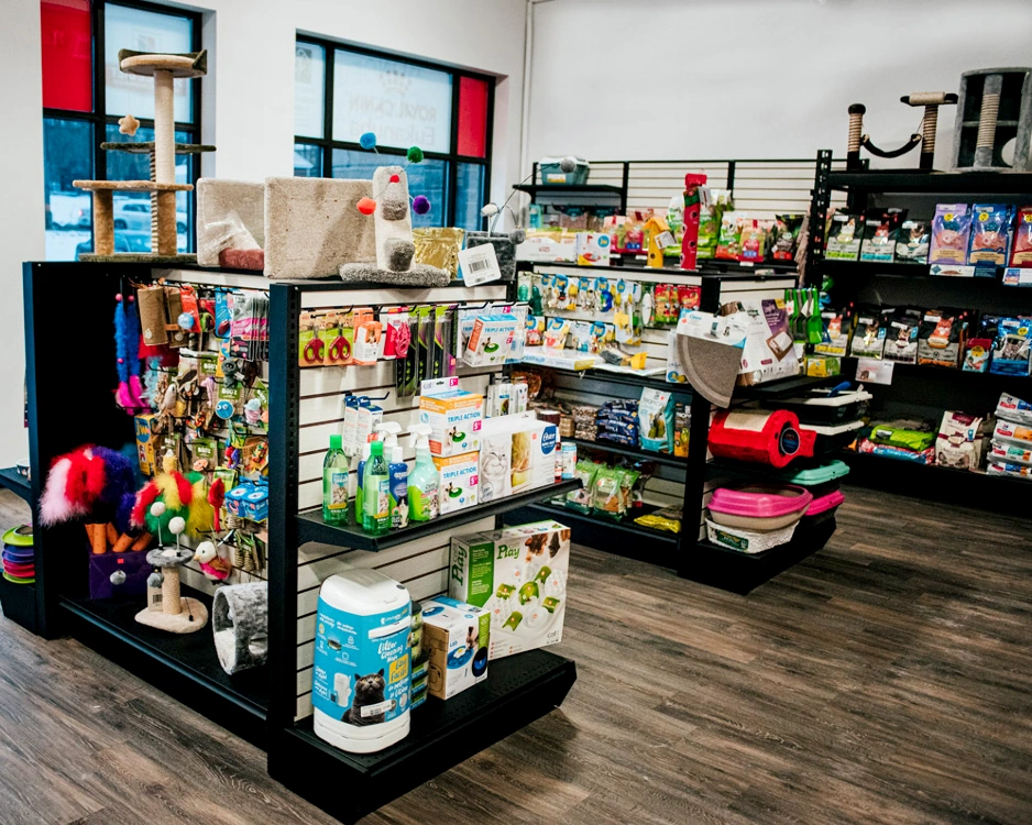 Aménagement animalerie magasin animaux boutique espace commercial Pedlex présentoirs