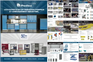 Brochure Pedlex 2026 experts en optimisation d'espace depuis 50 ans équipements industriels d'entreposage rangement manutention levage