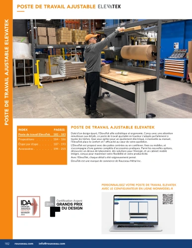 Poste de travail Ajustable ELEVATEK G01-MR26_13_Poste_de_travail_Elevatek Pedlex Rousseau metal brochure catalogue - Pedlex Poste de travail Ajustable ELEVATEK G01-MR26_13_Poste_de_travail_Elevatek Pedlex Rousseau metal brochure catalogue