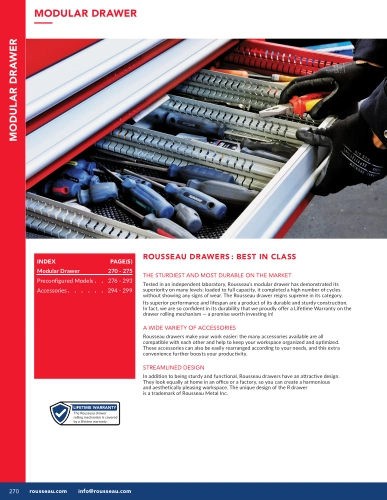 Modular Drawer G01-MR26_20_Tiroirs Pedlex Rousseau metal brochure catalogue