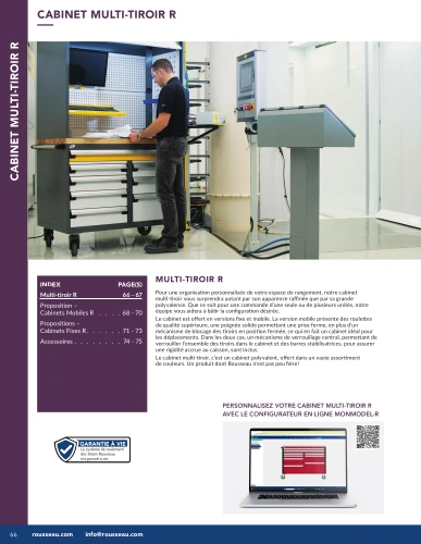 Cabinet multi-tiroir R G01-MR26_05_Cabinets_Multi-Tiroirs Pedlex Rousseau metal brochure catalogue - Pedlex Cabinet mobile robuste R G01-MR26_04_Cabinets Mobiles Pedlex Rousseau Metal brochure catalogue
