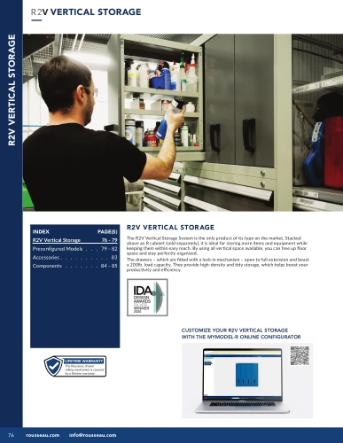 R2V Vertical storage G01-MR26_06_R2V Pedlex Rousseau metal brochure catalogue