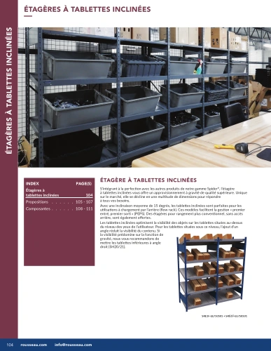 Étagères Tablettes Inclinées G01-MR26_08_Tablettes_inclinees Pedlex Rousseau metal brochure catalogue - Pedlex Étagères Tablettes Inclinées G01-MR26_08_Tablettes_inclinees Pedlex Rousseau metal brochure catalogue